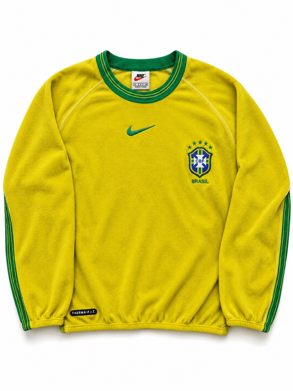 Vintage Nike Brazil CBF Therma-FIT Fleece Pullover Y2K M